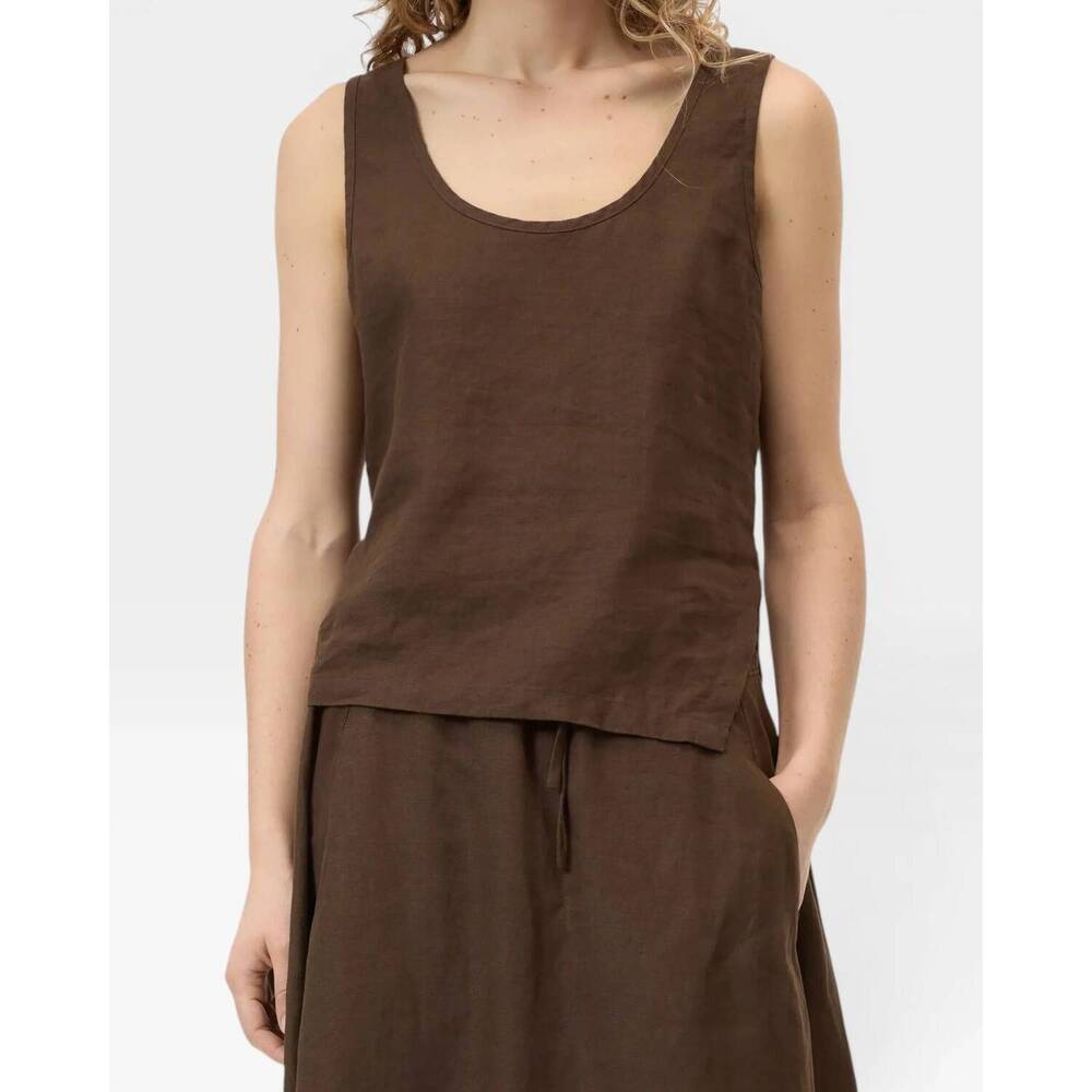 NEW CLOSED linen tank top in maple brown